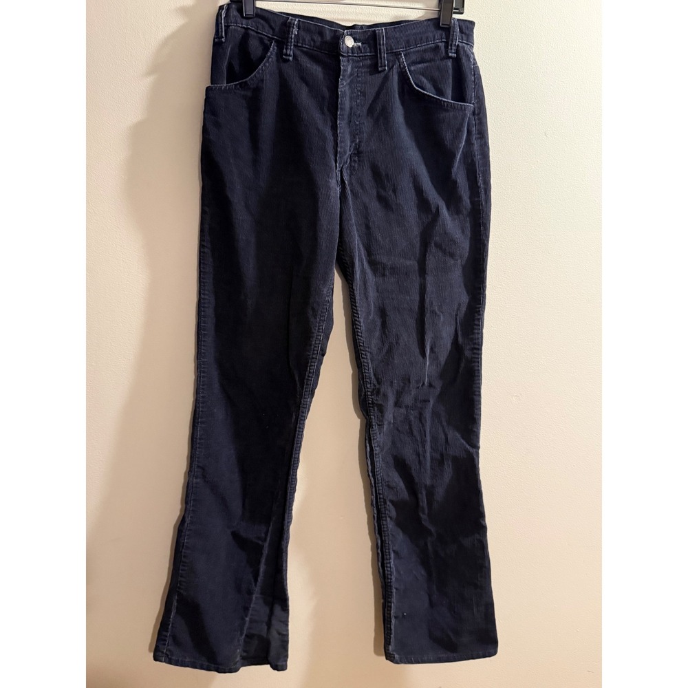 Vintage 60s Sears Sportswear Thumbs Up Navy Blue Corduroy Pants Mens 33x33